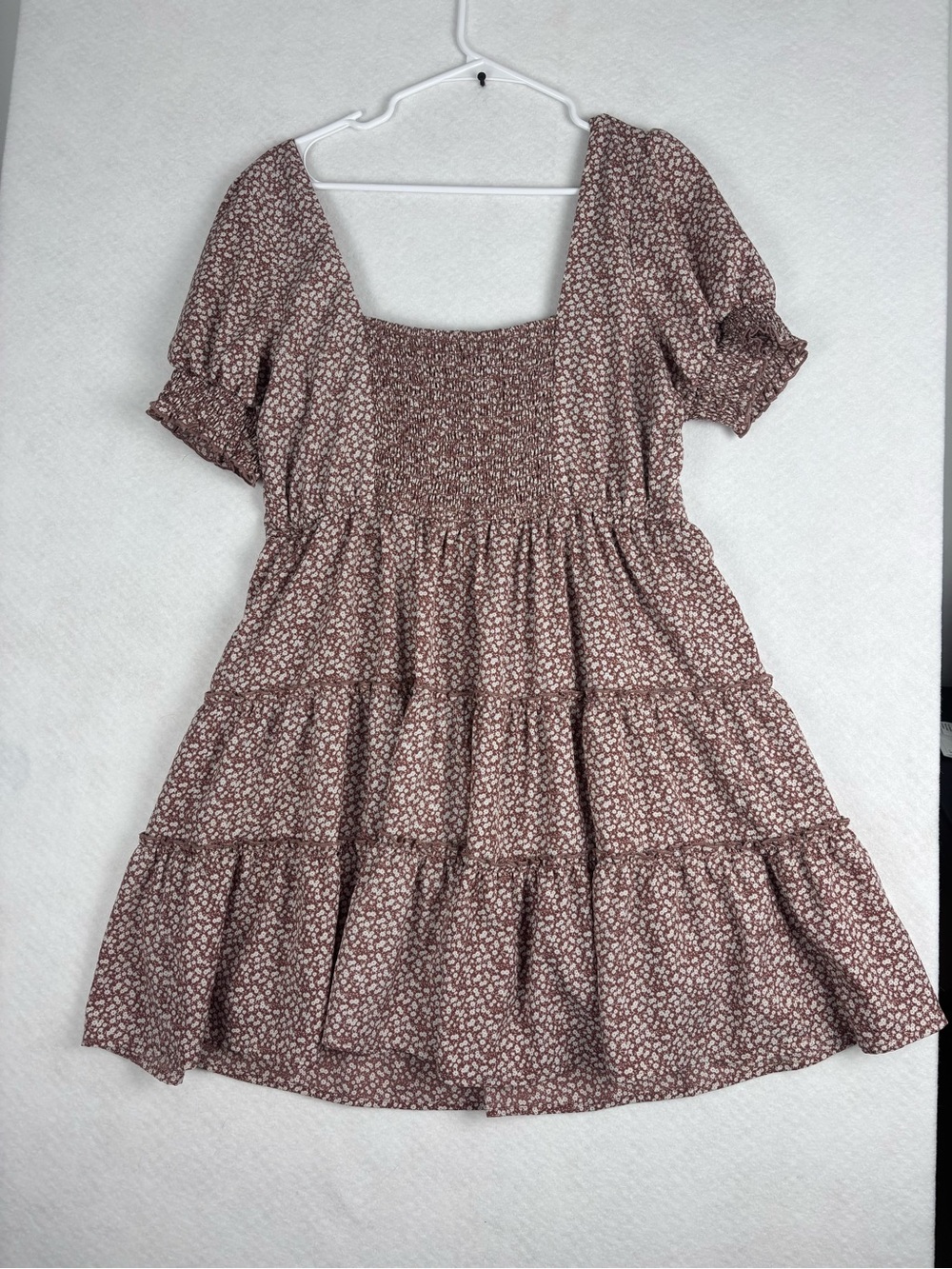 Altard State Floral Smocked Puff Sleeve Babydoll Mini Dress XL Cottagecore Tier - Picture 6 of 6